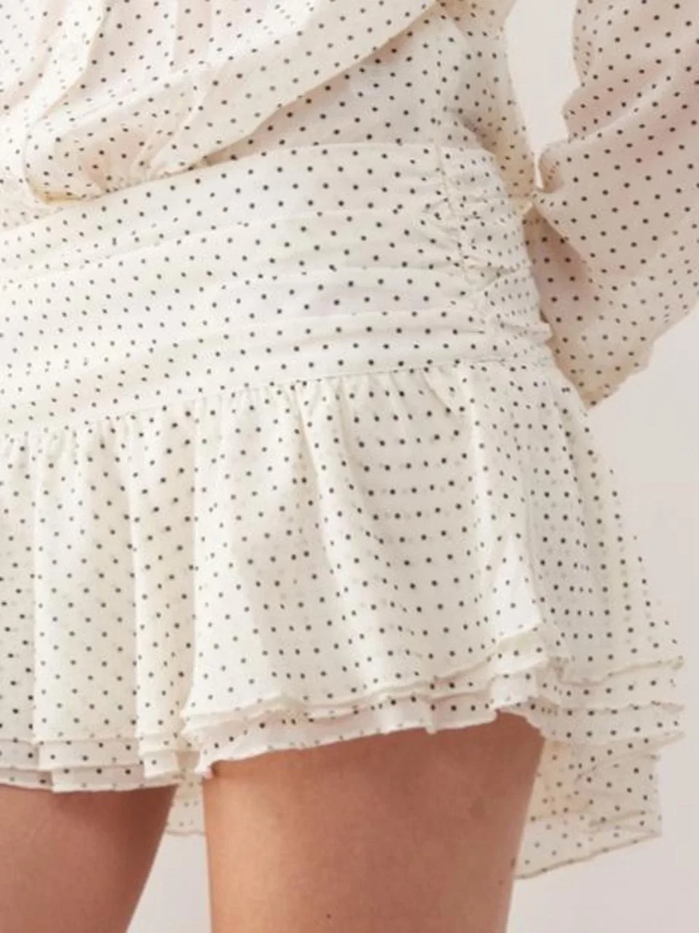 Princess Polly Cream Mini Dress with Subtle Dot Print